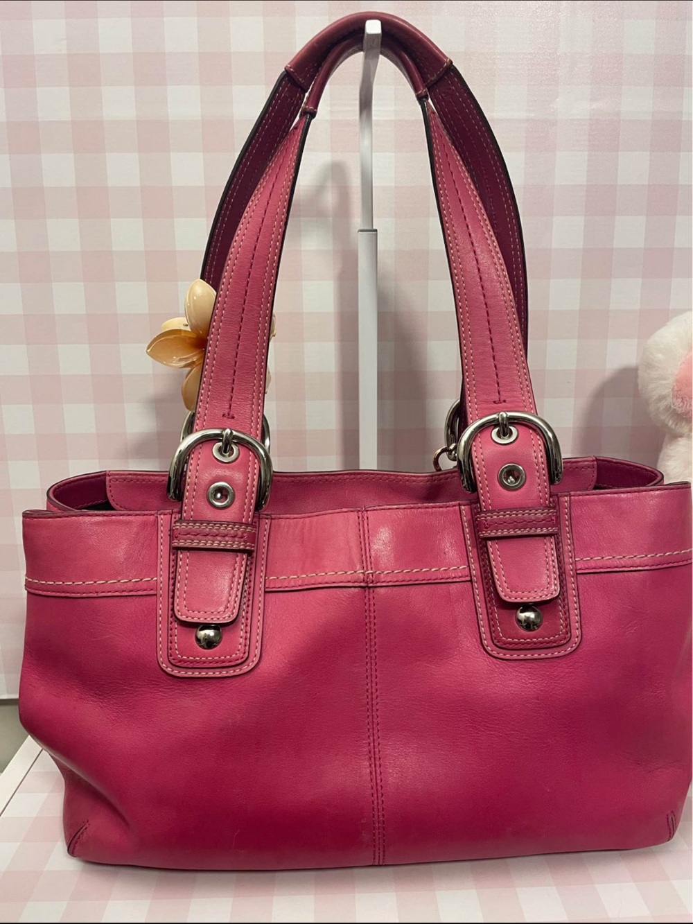 Vintage Coach Pink Leather Soho Tote - Picture 6 of 7